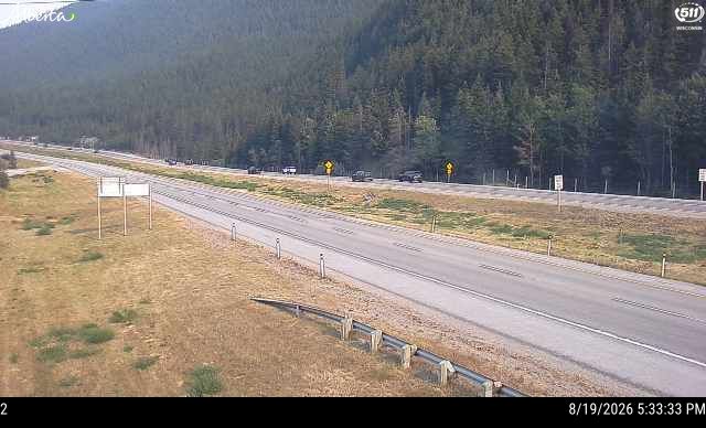 Latest Alberta 511 image at Hwy 1: East of Dead Mans Flat Overpass