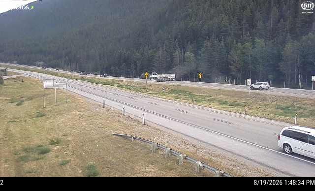 Latest Alberta 511 image at Hwy 1: East of Dead Mans Flat Overpass