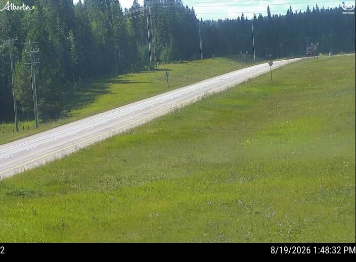 Latest Alberta 511 image at Hwy 16: West of Hwy 47 near Edson