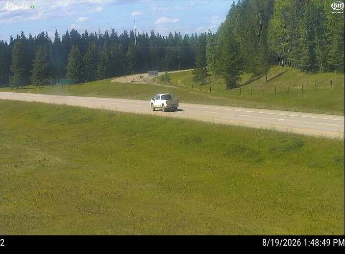 Latest Alberta 511 image at Hwy 16: West of Hwy 47 near Edson