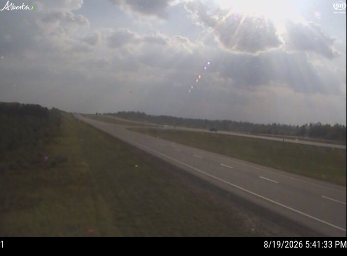 Latest Alberta 511 image at Hwy 63: approx. 94km S of Fort McMurray near Mariana Lake