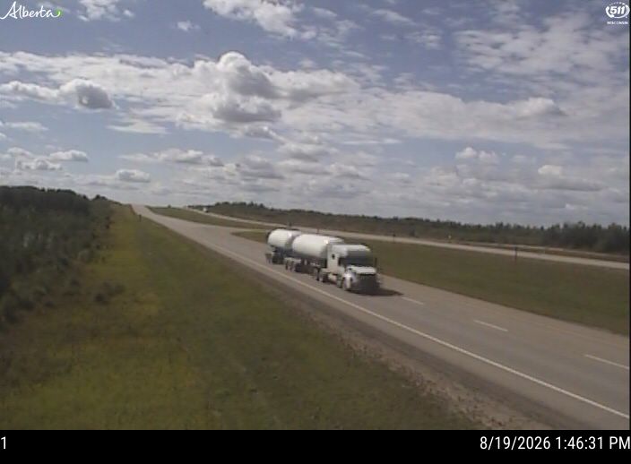 Latest Alberta 511 image at Hwy 63: approx. 94km S of Fort McMurray near Mariana Lake