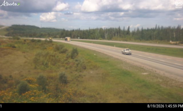 Latest Alberta 511 image at Hwy 63: Supertest Hill, North of Fort McMurray