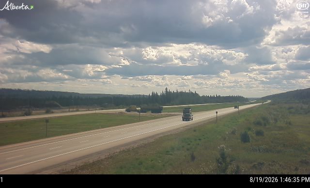 Latest Alberta 511 image at Hwy 63: Supertest Hill, North of Fort McMurray