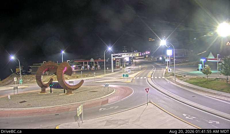 Latest DriveBC image at Radium Hot Springs eastbound