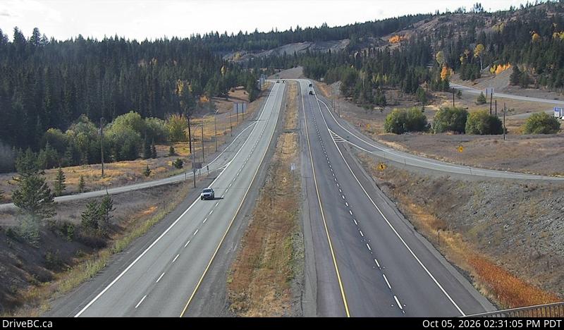Latest DriveBC image at Hwy 5 at Hwy 97D southbound