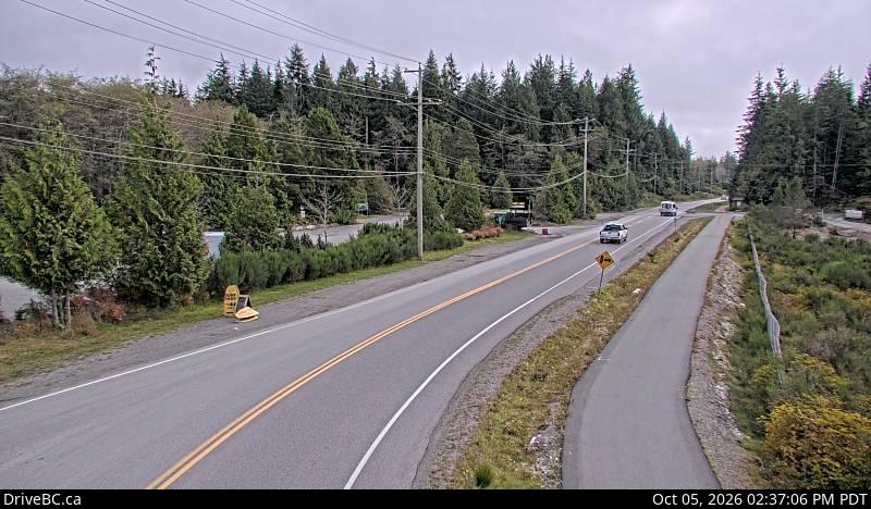 Latest DriveBC image at Ucluelet-Tofino Highway - S