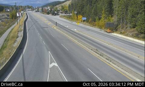 Latest DriveBC image at Golden northbound
