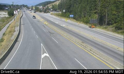 Latest DriveBC image at Golden northbound