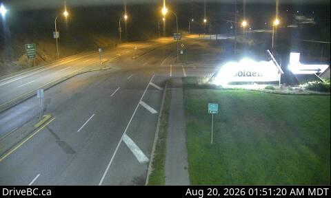 Latest DriveBC image at Golden eastbound
