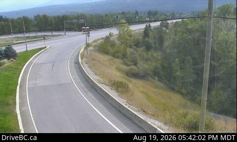 Latest DriveBC image at Golden southbound