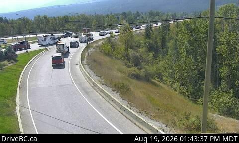 Latest DriveBC image at Golden southbound