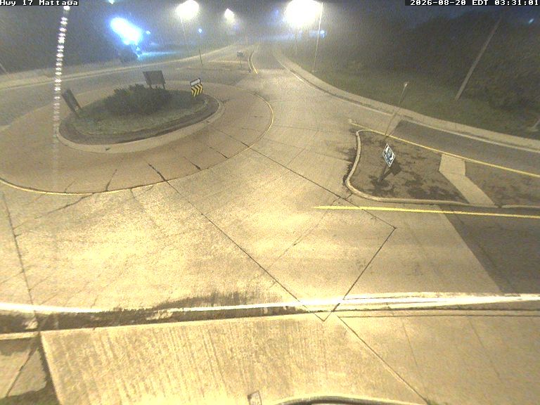 Latest Ontario 511 image at Highway 17 at Mattawan Roundabout