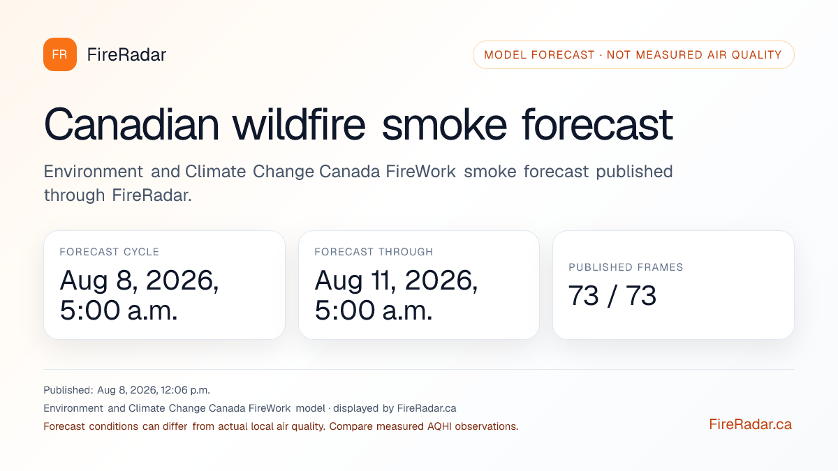Preview of Canadian wildfire smoke forecast newsroom graphic